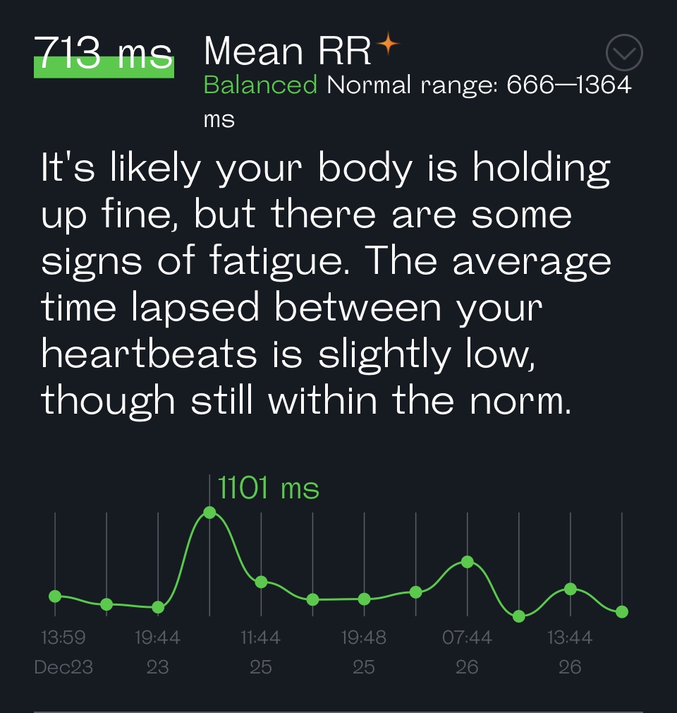 This is telling me that the Watch readings show that I'm fatigued. Well, yeah, I am!
